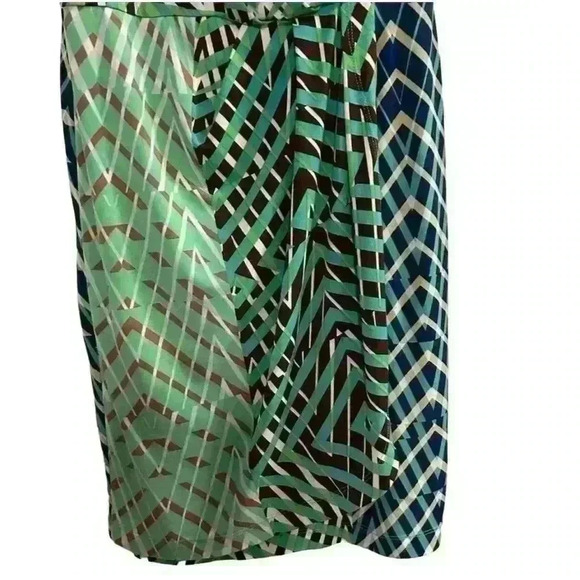 Donna Morgan Women's Knee Length Dress Size 6 Multicolor Chevron Geometric - Picture 12 of 13